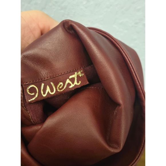 9 West Women's Burgundy Leather Knee High Boots Slouchy Style Size 6.5 - Picture 5 of 6